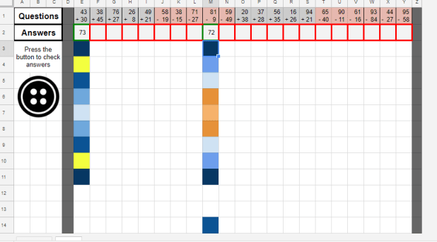 Spreadsheet with hidden picture
