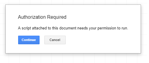 Dialogue Box: A script attached to this document needs your permission to run